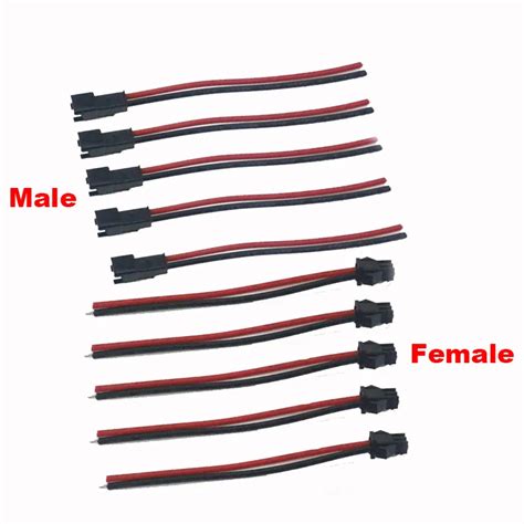 5Pairs 10pcs 10cm 12cm 15cm Long JST SM 2Pins Plug Male To Female Male