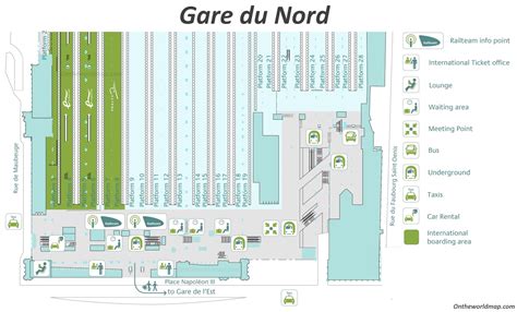 Gare Du Nord Map Paris Ontheworldmap Com