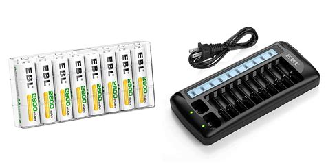 Buy Ebl Pack Of 8 Aa Rechargeable Batteries With 12 Bay Lcd Universal