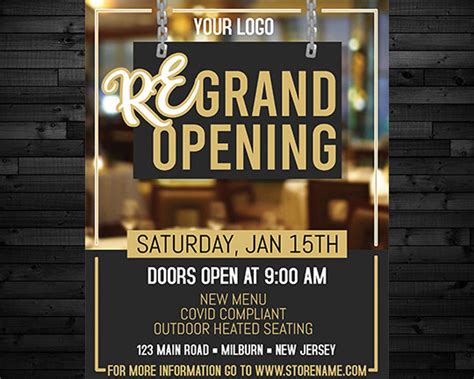 Grand Re Opening Flyer 3 Versions Of File Editable Flyer Etsy