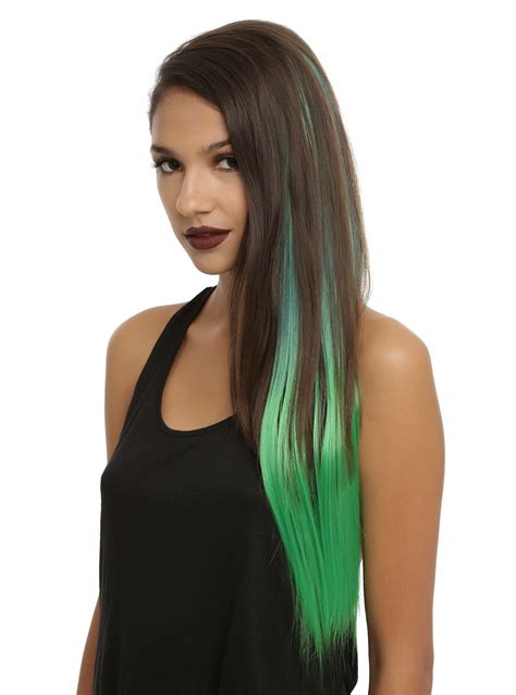 Teal And Green Ombre Clip In Hair Extension Hot Topic Green Ombre Teal