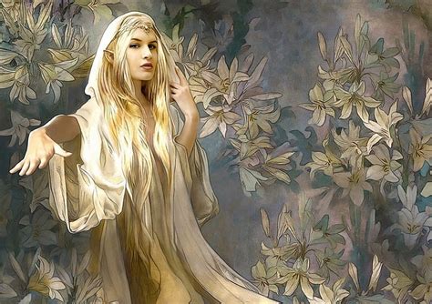 Galadriel Art Hobbit Frumusete Ivan Cavini Luminos Elf Golden