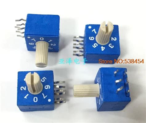 4pcs 8 Position 0 7 Rotary Dip Switch Erd208rrz Vertical Encoder Switch