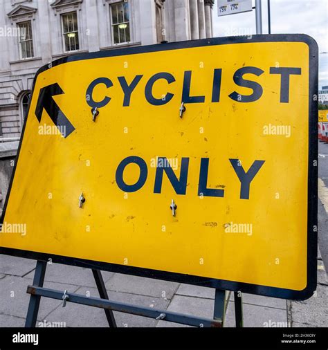 Cycle Road Information Signs To Sepearte Motor Traffic From Cyclists
