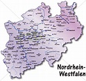 Karte von Nordrhein-Westfalen als Übersichtskarte in - Stockfoto ...