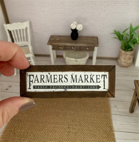 miniature doll house farmers market sign scale 1 12 miniature farmhouse miniature sign