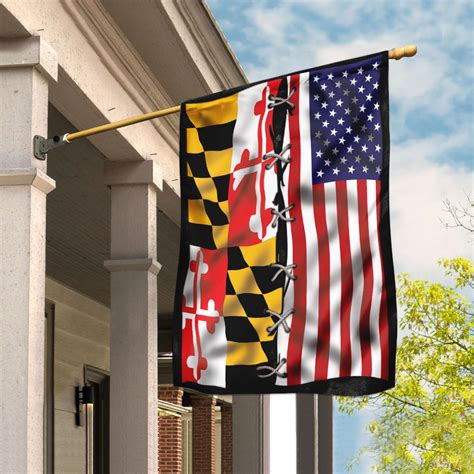 Maryland State Vs American Flag Metal Pigeon