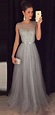 Silver Grey Prom Dress 2020, Evening Dress ,Winter Formal Dress, Pagea ...