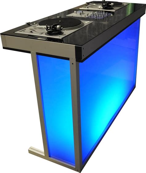 It has three shelves (see the image above), making it ideal for a full dvs setup or even multiple controllers, and the sides can easily be lit up with your own custom lighting if you want. DJ Booth - Acrylic | Dj booth, Dj room, Dj table