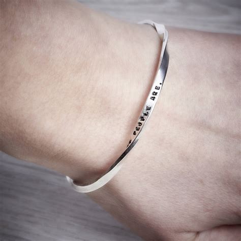 Twisted Tiny Text Personalised Silver Message Bangle By Emma White