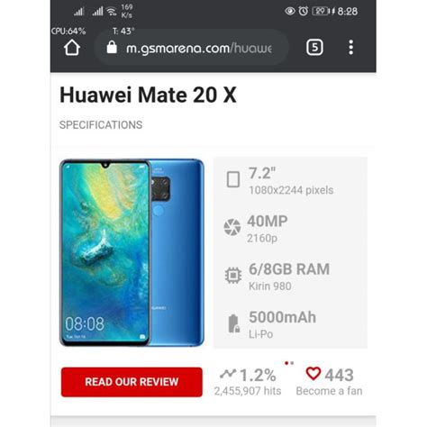 40mp + 20mp + 8mp front camera 24mp 5,000 mah battery in the box: Huawei Mate 20x Gaming Phone Kirin 980 | Shopee Malaysia