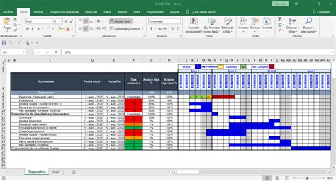 Plantilla Para Hacer Un Diagrama De Gantt En Excel Gratis Images