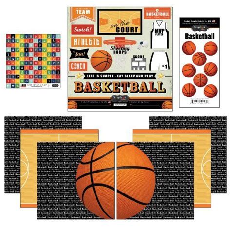 Scrapbook Customs Go Big Basketball Themed Paper And Stickers Scrapbook