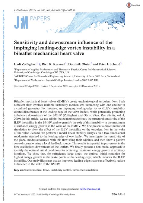 Pdf Sensitivity And Downstream Influence Of The Impinging Leading