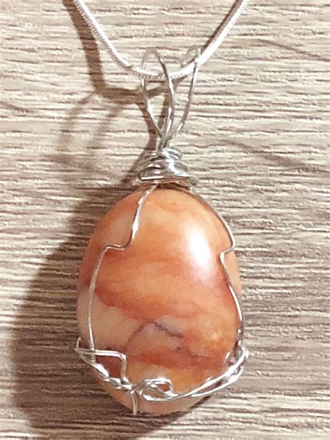 Sunstone Wire Wrapped Gemstone Pendant Necklace Wire Wrap Etsy Wire