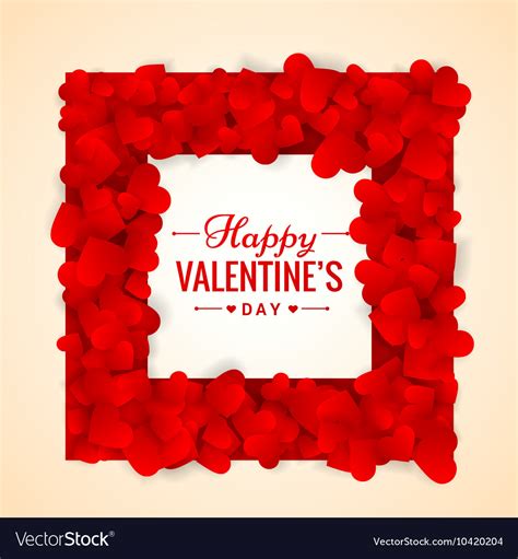 Red Hearts Valentines Day Frame Royalty Free Vector Image