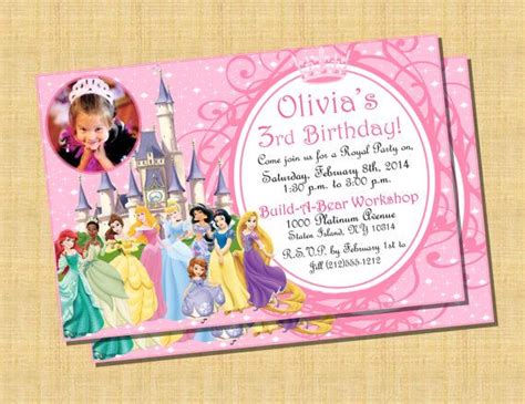 Disney Princess Invitation Printable Diy Digital By Tlzdesigns 550