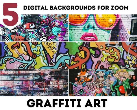 Zoom Virtual Backgounds 5 Graffiti Art Images Instant Etsy Graffiti