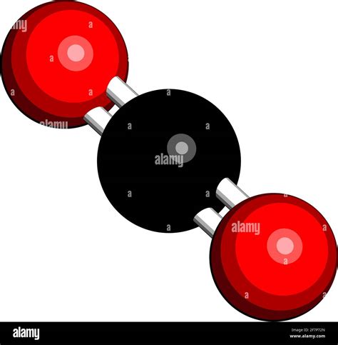 Carbon Dioxide Co2 Molecule Greenhouse Gas 3d Rendering Atoms Are