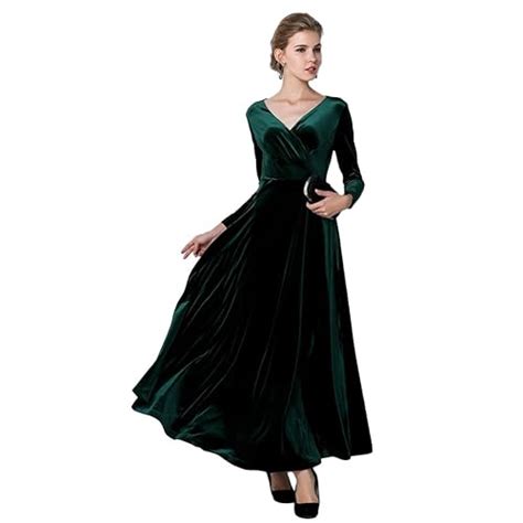 Green Velvet Long Dress Fashion Dresses