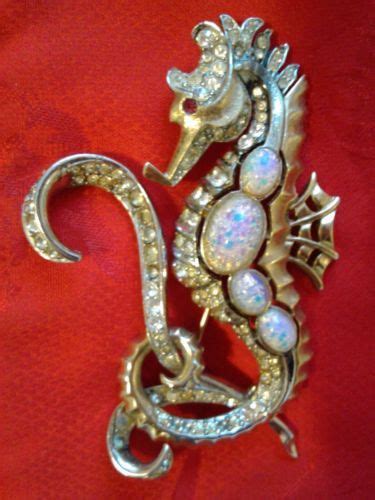 Marcel Boucher Signed Vintage 1938 Large Rare Seahorse Pin Brooch