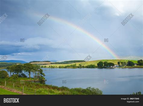 Rainbow Over Lake Image And Photo Free Trial Bigstock
