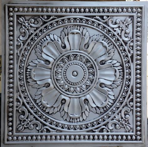 Beautiful ceilings for interior design and home remodel. PL17 faux tin ceiling tiles antique white color 3D ...