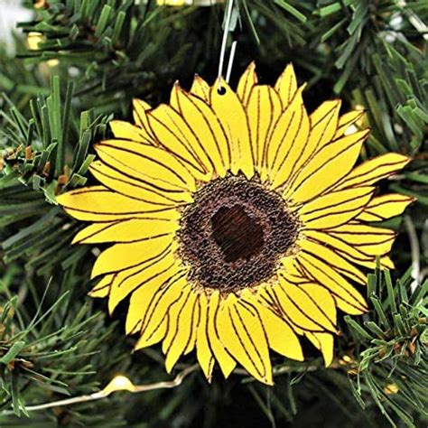 Sunflower Christmas Ornament Handmade Sun Flower Rear