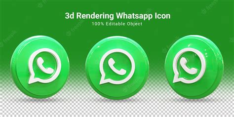 Premium Psd Whatsapp Glossy Social Media Icon Set 3d
