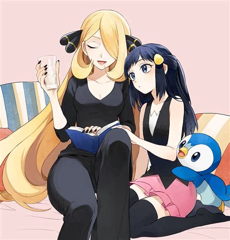 Dawn Cynthia And Piplup Pokemon And 1 More Drawn By Yukines