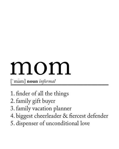 Mom Definition Printable Mothers Day Digital Print Etsy Funny Mom