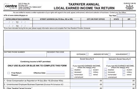 Late Filing Penalties On Local Tax Returns In Centre County Waived Through May 17 State