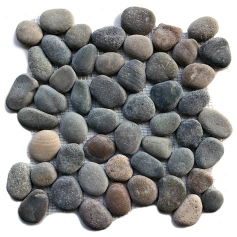 Solistone River Rock Pebbles 12 X 12 Natural Stone Mosaic Wall