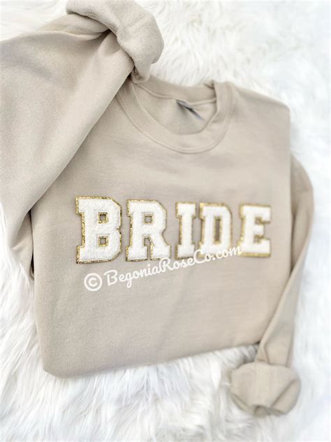 Chenille Bride Sweatshirt Bride Crewneck Bachelorette Bride Etsy