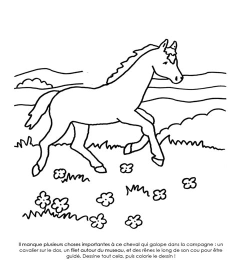 Coloriage à imprimer Cheval au galop