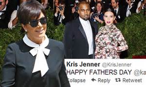 Kris Jenner Congratulates New Dad West With Happy Father S Day Message Daily Mail Online