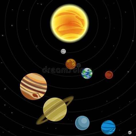 Sun And Planets Of The Solar System Stock Vector Illustration Of