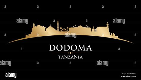 Dodoma Tanzania City Skyline Silhouette Vector Illustration Stock