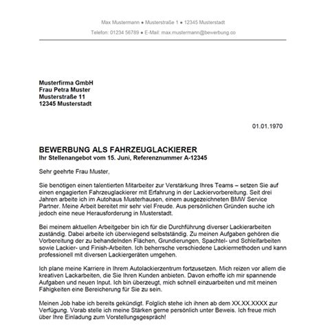 Eine normale autolackierung kommt für dich aber nicht in anfrage, weil du es individuell und günstig machen möchtest? Bewerbung als Fahrzeuglackierer / Fahrzeuglackiererin ...