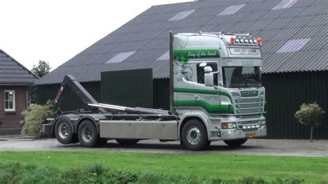 Scania R500 V8 Van Het Goor Containers Laden Youtube