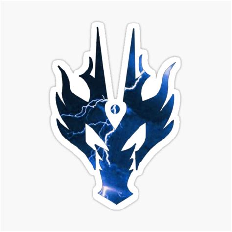 Dragon Symbol Blue Lightning Sticker For Sale By Slagernicus