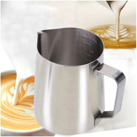350550ml Stainless Steel Milk Frother Pitcher Measuring Cups Milk Foam