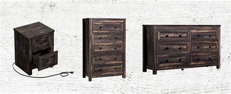 Amazon LUXOAK Nightstand Set Of 2 With Charging Station Farmhouse