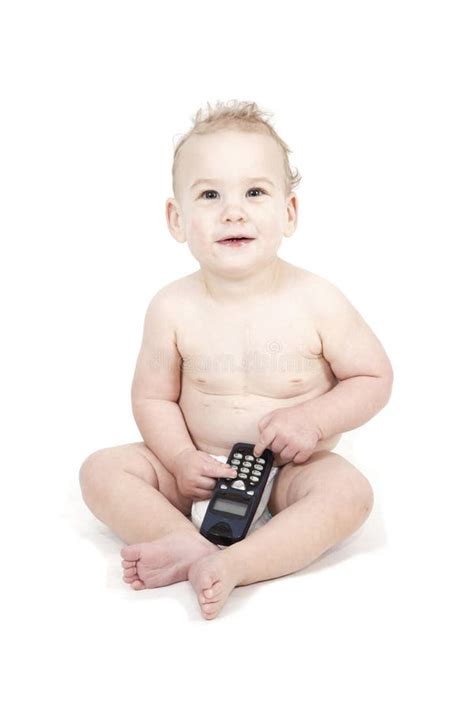 Baby Using The Phone Stock Image Image Of Child Human 17753863