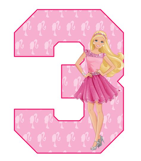 Kits Imprimibles Gratis Números Barbie