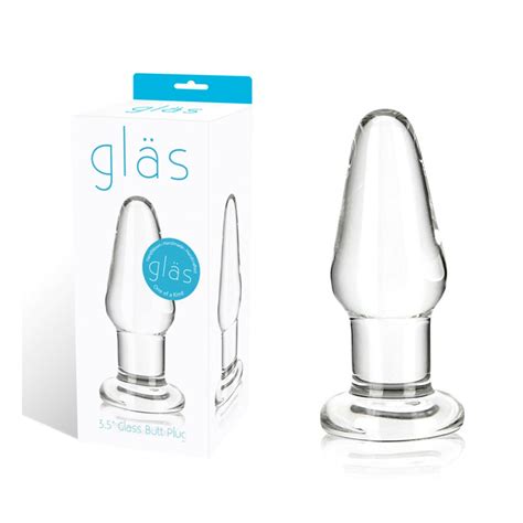 glas 3 5 inches glass butt plug clear
