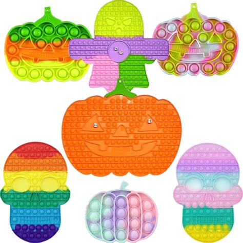 Halloween Push Bubble Pop Fidget Sensory Toy Pumpkin Ghost Skull Stress