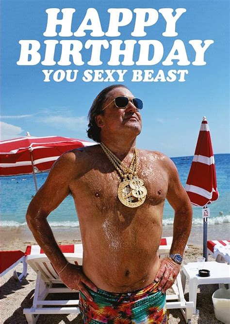 Happy Birthday You Sexy Beast Funny Birthday Card Amazon Co Uk Office Products