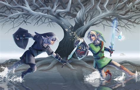 Link Navi And Dark Link The Legend Of Zelda And 1 More Drawn By