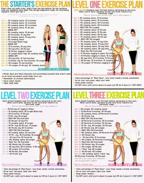 This exercise plan will actually help each beginner to be ready for exercising regularly. Health, Nutrition and Fitness: full plan | Exercise, Fun ...